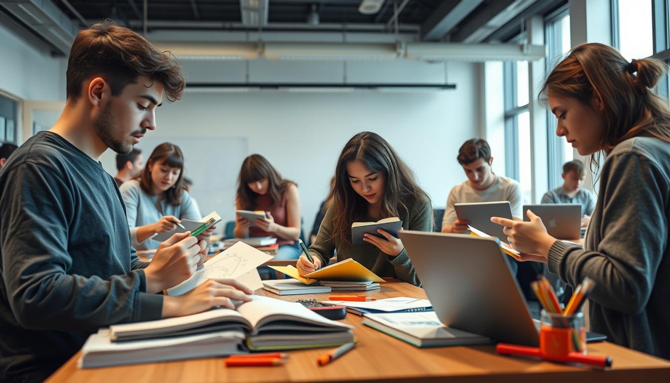 Organized exam preparation notes and academic planner